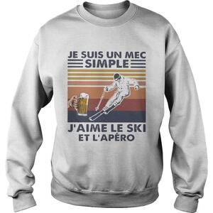 Je Suis Un Mec Simple Jaime Le Ski Et Lapero  Retro Shirt